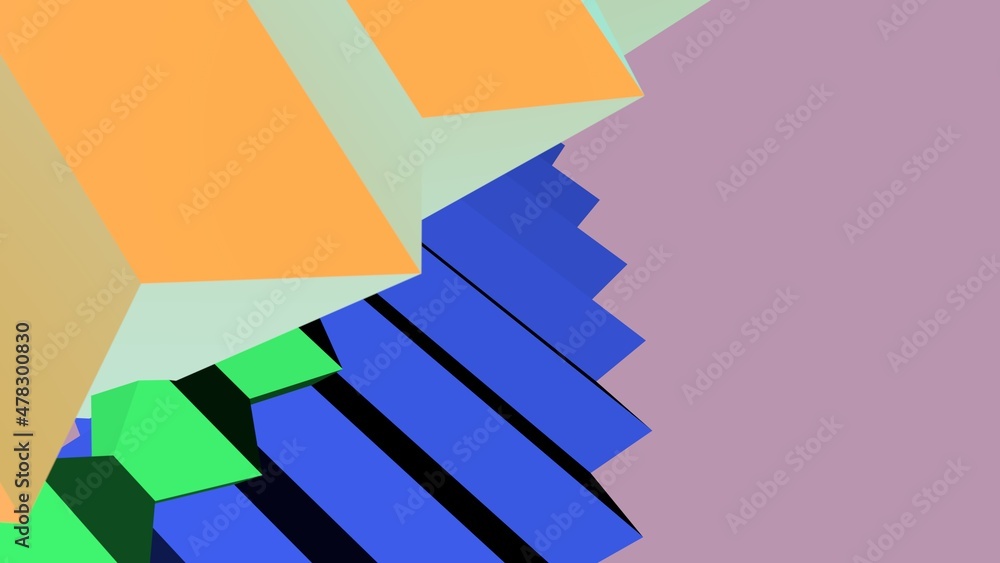Poster an abstract pattern of primitive shapes. minimalism. rendering an image.