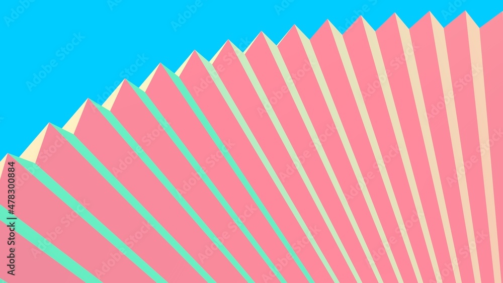 Poster an abstract pattern of primitive shapes. minimalism. rendering an image.