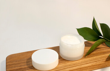 Cosmetic cream for care close up