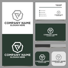 CE Logo monogram with triangle and hexagon modern design template