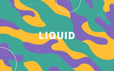 modern abstract liquid color background with green and yellow wave shape design