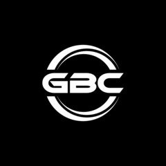 GBC letter logo design with black background in illustrator, vector logo modern alphabet font overlap style. calligraphy designs for logo, Poster, Invitation, etc.	