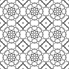 Fototapeta premium Geometric black and white monochrome seamless pattern.