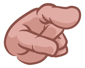 Obraz premium Pointing Hand Cartoon