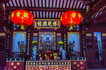 SINGAPORE, 2 OCTOBER 2019: Chinese temple in chinatown district