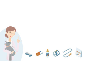 犬の飼い方や健康に関してアドバイスをする女性の獣医師