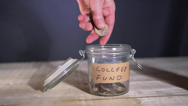 Dropping money in savings fund for college 