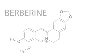 Berberine molecular skeletal chemical formula.