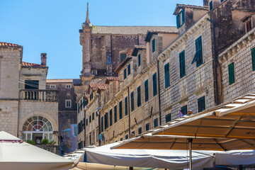 Fototapeta na wymiar Old buildings in Dubrovnik historice center, Croatia