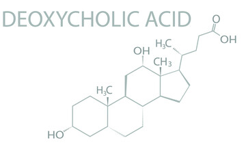 Deoxycholic acid molecular skeletal chemical formula.