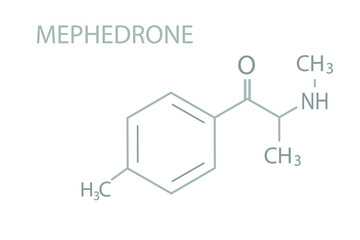 Mephedrone molecular skeletal chemical formula.