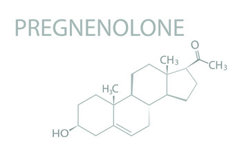Pregnenolone molecular skeletal chemical formula.