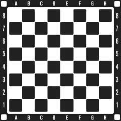 Chess board. Numbers and letters on the margins, simple design. Vector.