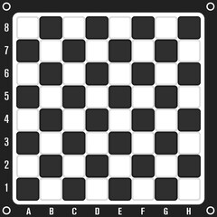 Chess board. Vector and black and white.