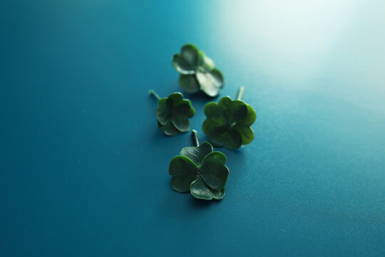 St. patrick's day background. Religious Christian Irish celebration. Four-leaf clover symbol of good luck.