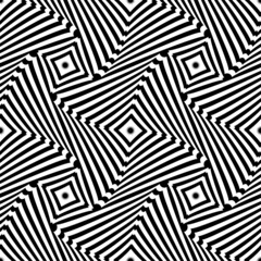 Abstract seamless op art pattern. Lines texture.