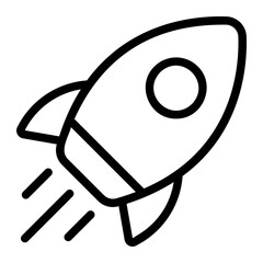 rocket line icon