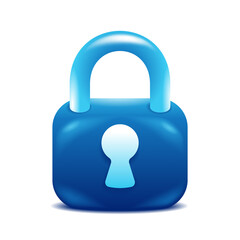 Lock in 3D glossy style - icon for security