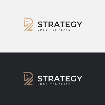 Knight line-art logo template. Vector illustration.