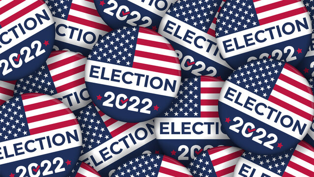 2022 Election campaign buttons with the USA flag - vector Illustration
