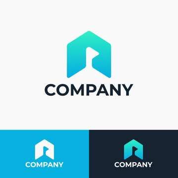 A, P, AP, PA, Initial Letter Logo Design Template, Modern and Minimal Aphabet Symbol Icon Vector Concept with Gradient Blue Color