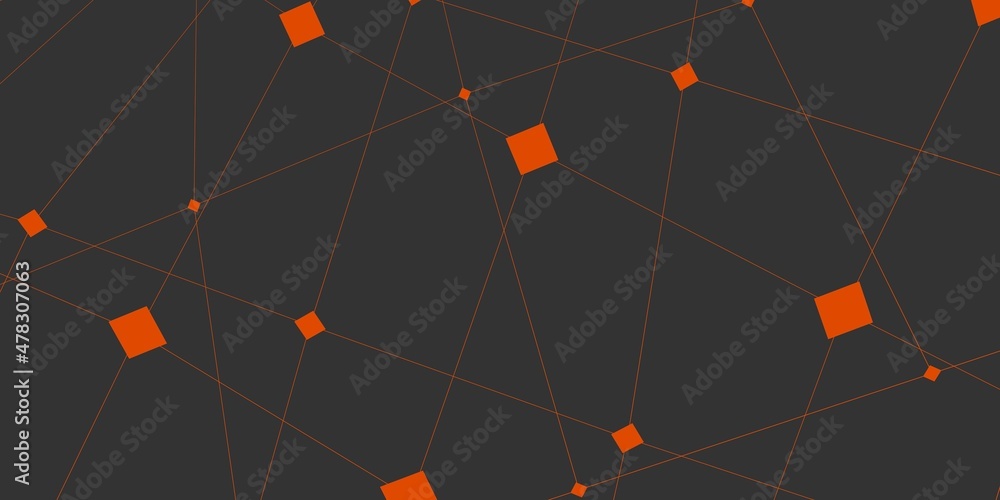 Poster abstract pattern of shapes and lines on a gray background. decentralization and blockchain. renderin