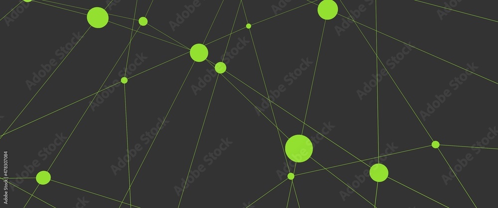 Poster abstract pattern of shapes and lines on a gray background. decentralization and blockchain. renderin