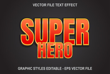 red color superhero text effect. design for templates.