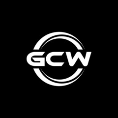 GCW letter logo design with black background in illustrator, vector logo modern alphabet font overlap style. calligraphy designs for logo, Poster, Invitation, etc.