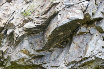 granite rock overgrown with grass. natural rock background