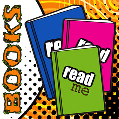 books read bookcrossing audiobook bright pop art poster comics sign book reading library