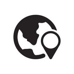 Global pin icon ( vector illustration )