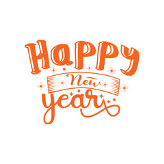 happy new year typography lettering for t shirt