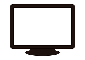 Icono negro de una pantalla en fondo blanco. 
