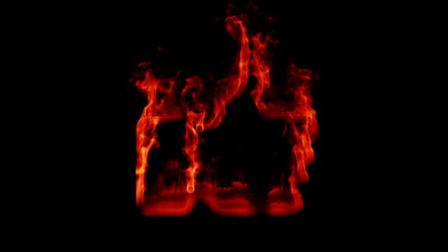 Burning Thumbs Up Icon on the dark background. 3d rendering. High quality FullHD footage