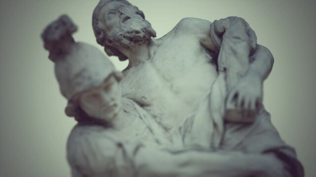 Statue of a Trojan hero Aeneas Saving His Aged Father Anchises