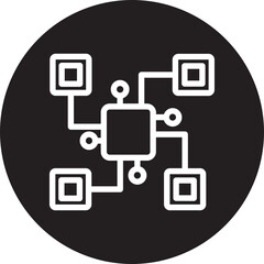 Distributed glyph icon