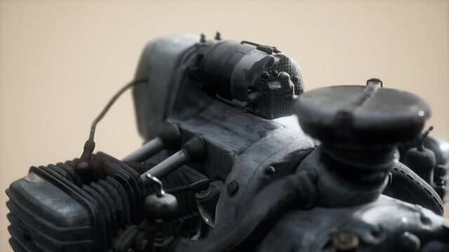old rustet opposite engine