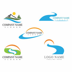 River vector icon illustration logo design