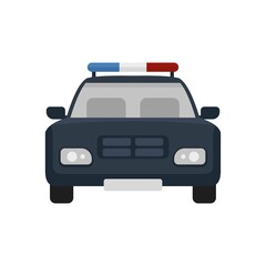 Police car icon flat isolated vector