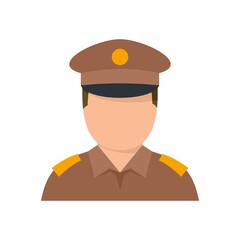 Indian policeman icon flat isolated vector