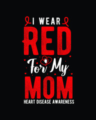 Fototapeta premium heart disease awareness t-shirt design.