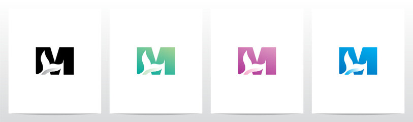 Fish Tail On Letter Logo Design M © recehan