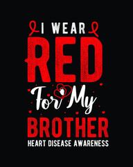 Fototapeta na wymiar heart disease awareness t-shirt design.