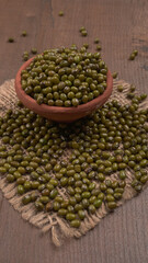 Green Mung Beans Also Know as Mung Dal, Vigna Radiata, Green Beans or Moong Dal isolated on White Background

