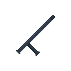 Policeman baton icon flat isolated vector