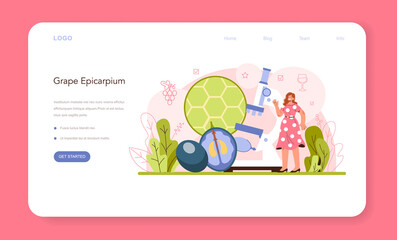 Wine production web banner or landing page. Grape wine