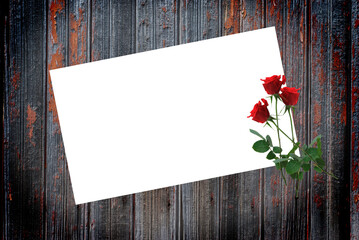 Image illustration vintage card invitation congratulation red roses