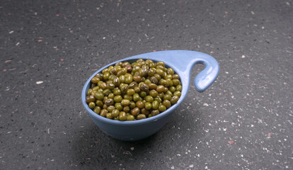 Green Mung Beans Also Know as Mung Dal, Vigna Radiata, Green Beans or Moong Dal isolated on White Background
