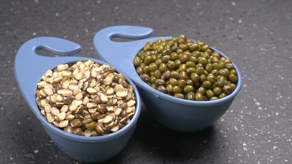 Green Mung Beans Also Know as Mung Dal, Vigna Radiata, Green Beans or Moong Dal isolated on White Background